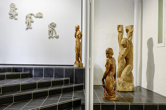 Ausstellungsansicht, Untergeschoss im Trudelhaus Baden