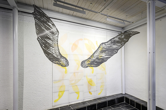 Ausstellungsansicht, Untergeschoss im Trudelhaus Baden 
Ursula Rutishauser, 2025