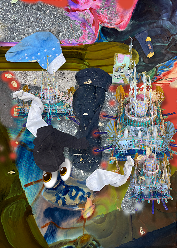 Linus Weber, Collage, unvereinbar gemeinsam, 2026
mit Bildausschnitten von Susanne Keller, Linus Weber und Selina Zürrer