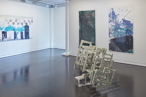 Ausstellungsansicht, Mittelgeschoss im Trudelhaus Baden