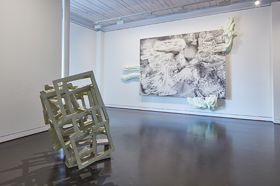 Ausstellungsansicht, Mittelgeschoss im Trudelhaus Baden